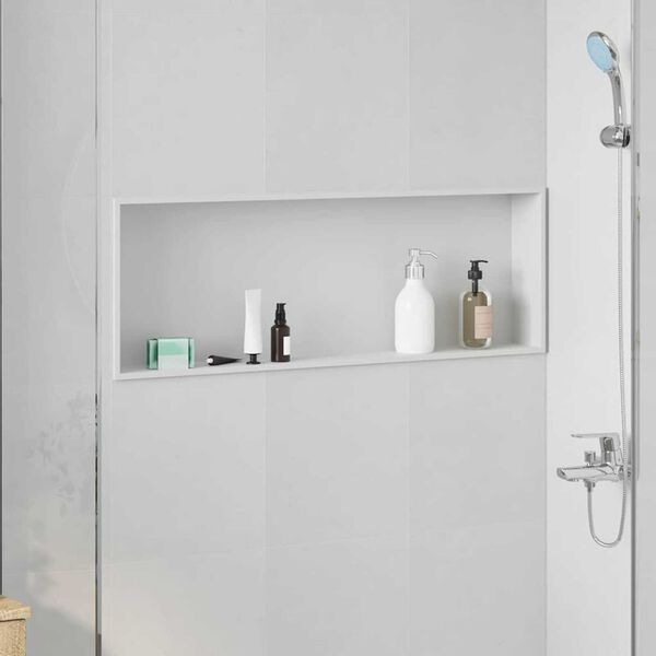 vidaXL Douche Niche Wit 90 x 30 x 9,5 cm Roestvrij staal