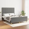 vidaXL Bedframe zonder matras stof donkergrijs 140x190 cm