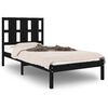 vidaXL Bedframe massief hout zwart 75x190 cm