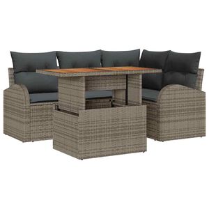 vidaXL Tuin Sofa Set met kussen 5 pcs Grijs