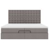 vidaXL Ottoman bed met matrassen 200x200cm stof taupe