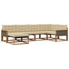 vidaXL Buiten bankenset met kussen 6 pcs Natuurlijk en Beige