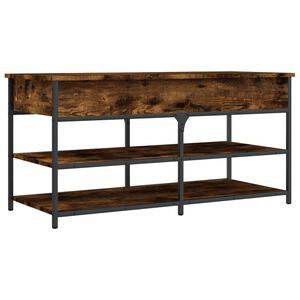 vidaXL Schoenenbankje 100x42,5x50 cm bewerkt hout gerookt eikenkleurig