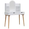 vidaXL Toilettafel Set FAUSKE 4 st Wit 100 x 50 x 143 cm