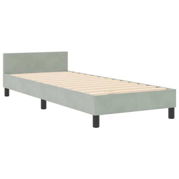vidaXL Boxspringbed met hoofdeinde Lichtgrijs 80 x 200 cm Fluweel