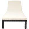 vidaXL Ligbed met kussen poly rattan zwart