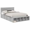 vidaXL Bedframe met plank Grijs Sonoma 140 x 190 cm Bewerkt hout