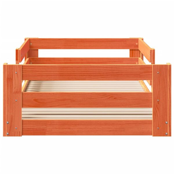 vidaXL Bedframe zonder matras massief grenenhout wasbruin 100x200 cm