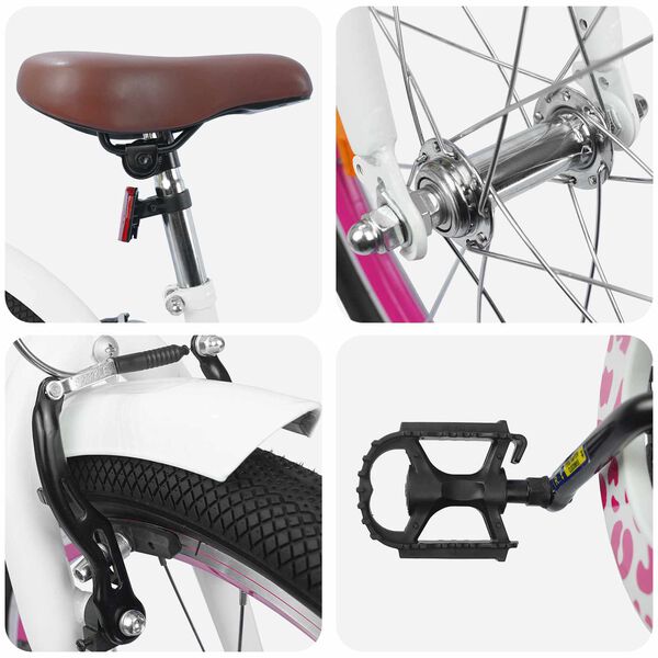 vidaXL Kinderfiets 18 Inch voor 5-7 jaar Wit