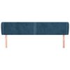 vidaXL Hoofdbord met randen 183x23x78/88 cm fluweel donkerblauw