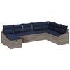 vidaXL Bankstel met kussen 6 pcs poly rattan