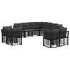 vidaXL Buiten bankenset 11 pcs Zwart en Donkergrijs Polyester