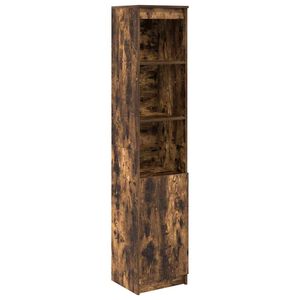 vidaXL Hoge kast 37,5x35x180 cm spaanplaat gerookt eikenkleurig