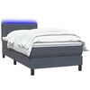 vidaXL Boxspring met matras en LED fluweel donkergrijs 90x220 cm