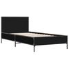 vidaXL Bedframe bewerkt hout en metaal zwart 90x190 cm