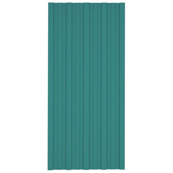 vidaXL Dakpanelen 12 st 100x45 cm gegalvaniseerd staal groen