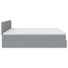 vidaXL Ottoman bed met matras en LED's 160x200 cm stof lichtgrijs