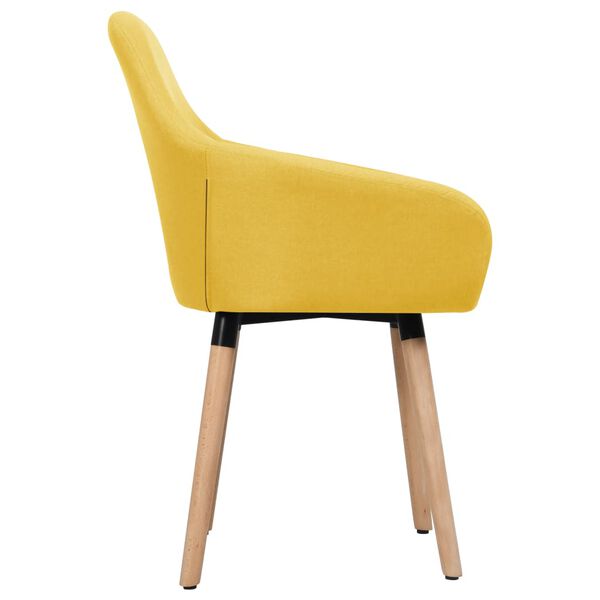 vidaXL Eetkamerstoelen 2 st stof geel