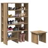 vidaXL Schoenenkast met plank 2 pcs Artisan Eiken Bewerkt hout
