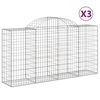 vidaXL Schanskorven 3 st gewelfd 200x50x100/120 cm ijzer