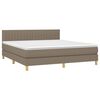 vidaXL Boxspring met matras en LED stof taupe 160x200 cm