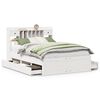 vidaXL Bed met boekenkast zonder matras grenenhout wit 160x200 cm