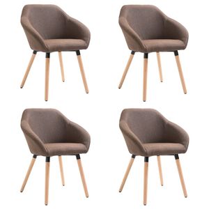 vidaXL Eetkamerstoelen 4 st stof bruin