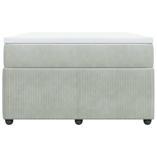 vidaXL Boxspring met matras fluweel lichtgrijs 120x200 cm