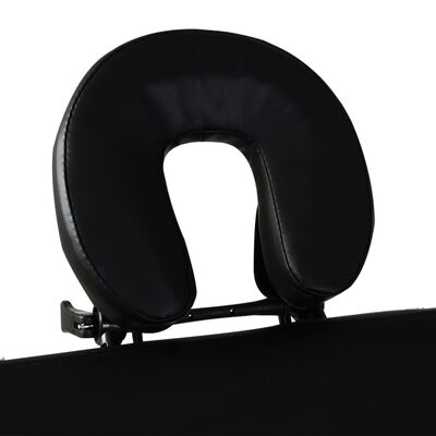 vidaXL Massagetafel met 2 zones inklapbaar aluminum frame zwart