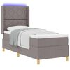 vidaXL Boxspringbed met matras met hoofdeinde Taupe 140 x 200 cm Stof