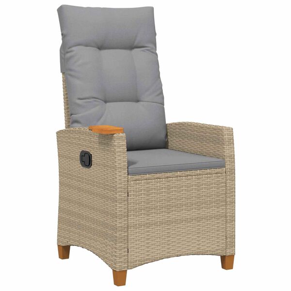 vidaXL Verstelbare stoel met theeplaat 62 x 64 x 112 cm poly rattan