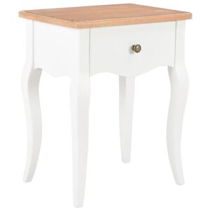 vidaXL Nachtkastje 40x30x50 cm massief grenenhout wit en bruin