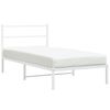 vidaXL Bedframe met hoofdbord metaal wit 100x200 cm