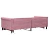 vidaXL Slaapbank met onderschuifbed en lades 100x200 cm fluweel roze