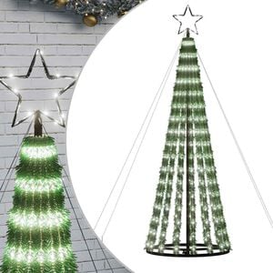 vidaXL LED-kerstboom 275 LEDs koud wit 180 cm