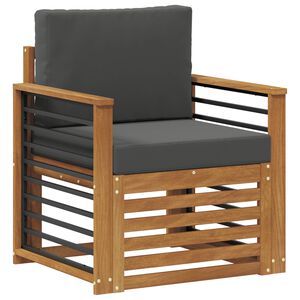 vidaXL Tuinbank Massief Acaciahout en Polyester Naturel