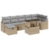 vidaXL Tuin Sofa Set met kussen met opslag 8 pcs Beige Poly riet