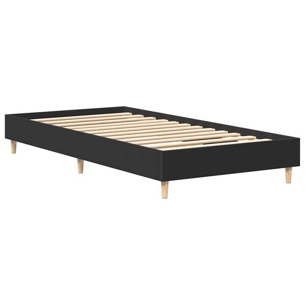vidaXL Bedframe zonder matras 75x190 cm spaanplaat zwart