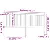 vidaXL Hoofdbord 206x6x101 cm massief grenenhout grijs