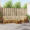 vidaXL Hoekbank Set 7 pcs Natuurlijk en Beige Massief Acaciahout