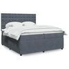 vidaXL Boxspring met matras fluweel donkergrijs 200x200 cm