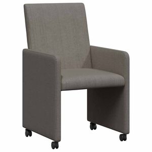 vidaXL Eetkamerstoelen met Wieltjes 2 st Katoenen stof Lichtgrijs