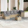 vidaXL 8-delige Loungeset met kussens poly rattan beige