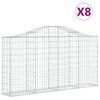 vidaXL Schanskorven 8 st gewelfd 200x30x100/120 cm ijzer