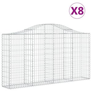 vidaXL Schanskorven 8 st gewelfd 200x30x100/120 cm ijzer