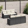 vidaXL Tuinbankenset met kussen 7 pcs Zwart poly rattan
