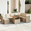 vidaXL 9-delige Loungeset met kussens poly rattan beige