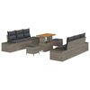 vidaXL Tuinbankenset 9 st Grijs poly rattan