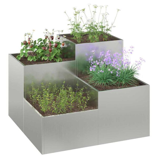 vidaXL Tuin Bloempot Zilver 100 x 100 x 60 cm Gegalvaniseerd staal