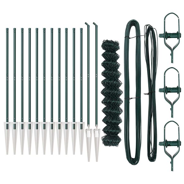 vidaXL Afrasteringspaal Groen 1 x 25 m (60 x 60 mm gaas) Staal